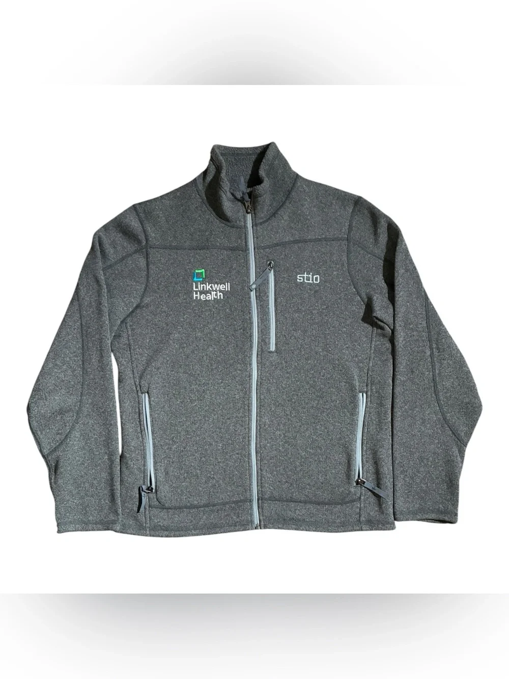 STIO Men's Wilcox Fleece Jacket Heather Gray Full Zip Outdoors Travel
